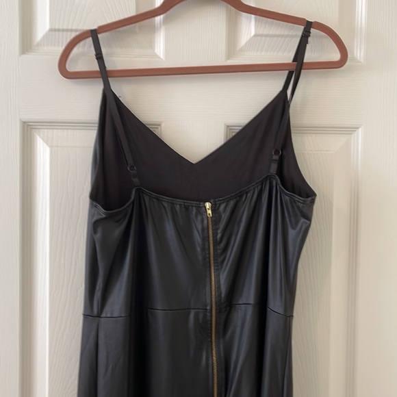 FashionNova plus size 1X black pleather jumpsuit - Picture 8 of 10